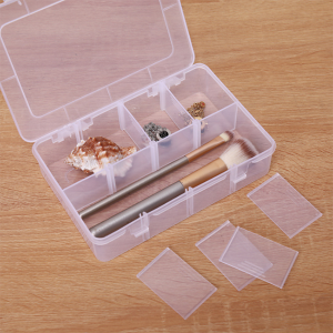 The new card slot is fixed with a cover transparent jewelry parts beaded PP box storage box Plastic box packing box