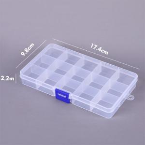 15 transparent detachable jewelry pp fishing gear finishing DIY parts storage box Plastic box packing box